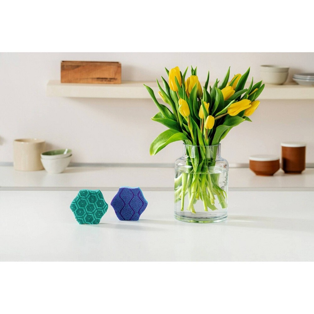 slide 5 of 9, Scotch-Brite Advanced Antibacterial Scrub Dots Heavy Duty Scrubbers, 2 ct