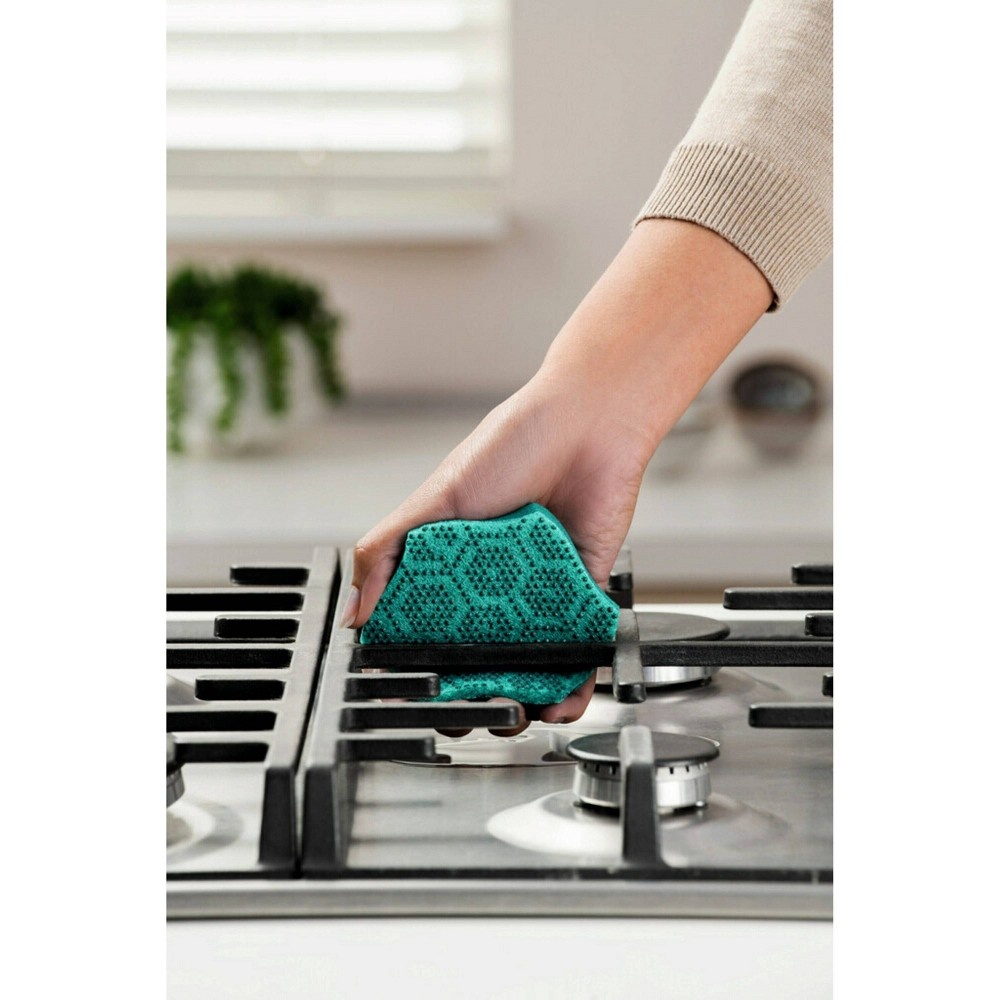 slide 7 of 9, Scotch-Brite Advanced Antibacterial Scrub Dots Heavy Duty Scrubbers, 2 ct