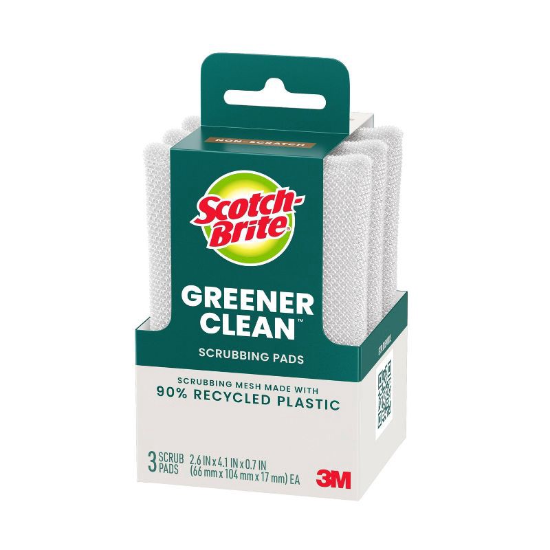 slide 4 of 10, Scotch-Brite Greener Clean Scrubbing Pads - 3ct, 3 ct