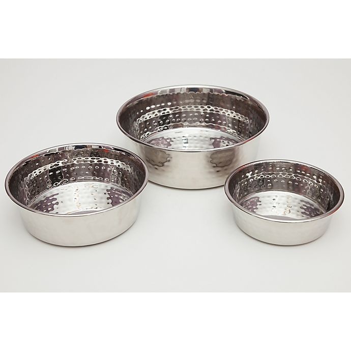 slide 2 of 2, Neater Pets Hammered Stainless Steel Medium Pet Bowl, 32 oz