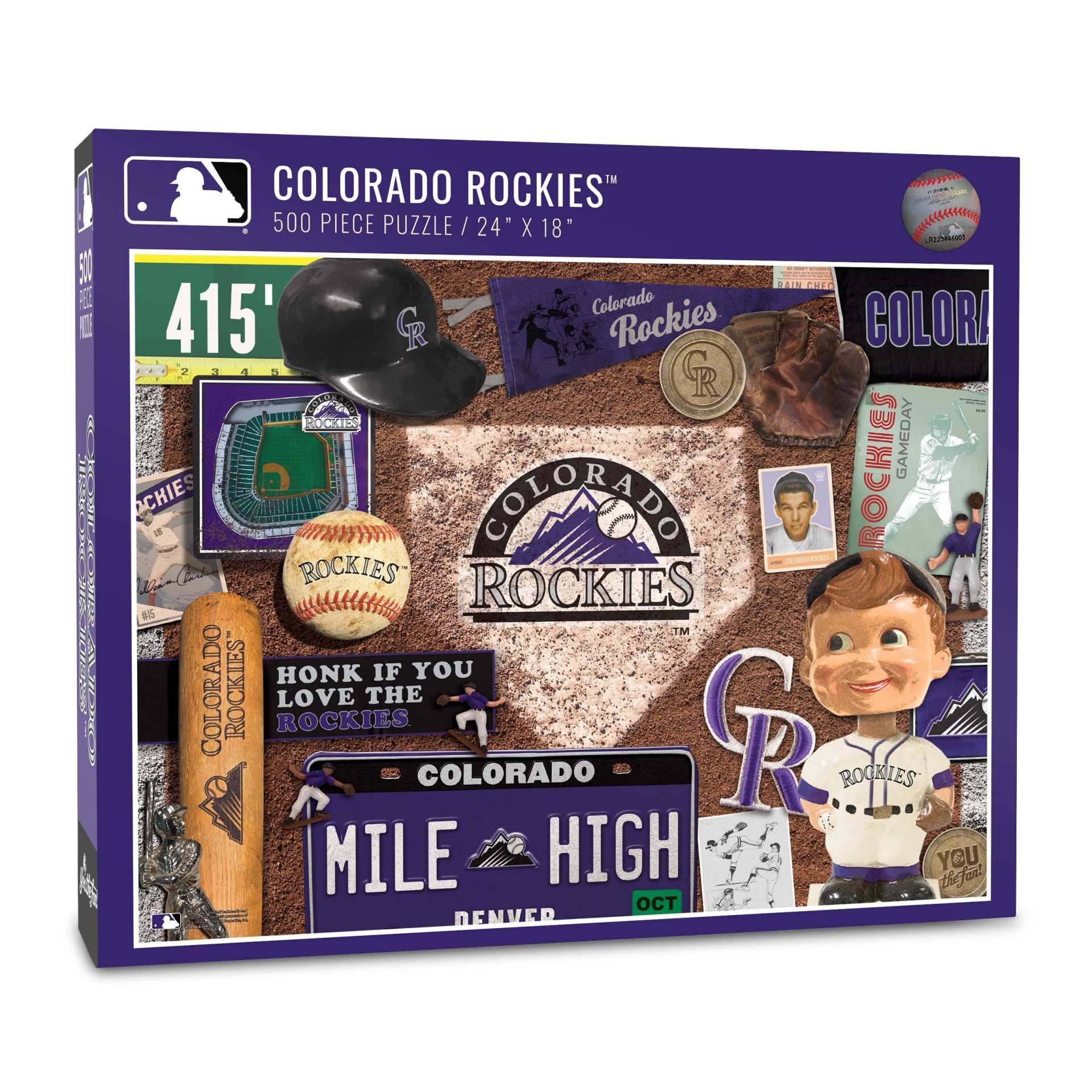 slide 1 of 3, MLB Colorado Rockies Retro Series Puzzle, 500 ct