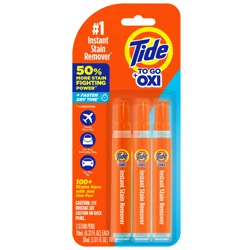 Tide Stain Remover for Clothes with 50% More Stain-Fighting Power and Faster Dry Time, Removes 100+ Stains, Tide To Go Pen, Instant Stain Remover for Clothes, Travel & Pocket Size, 3 Count (Pack of 1)