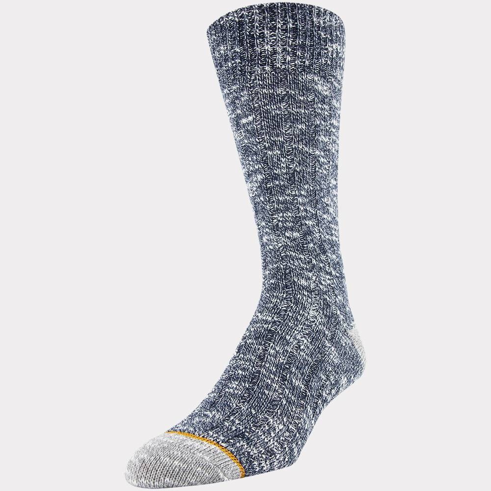 slide 2 of 3, Signature Gold by GOLDTOE Men's Native Nomad Crew Slub Socks - Marbled Navy, 2 ct