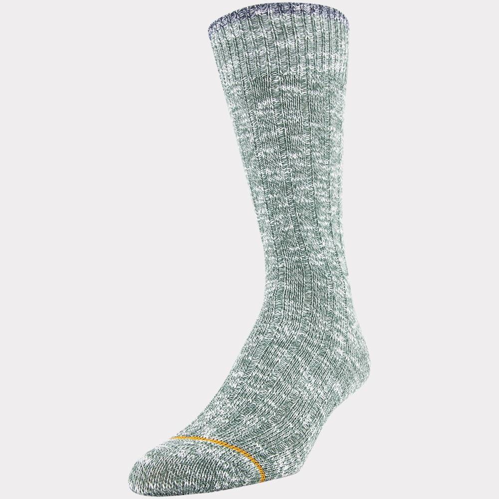 slide 3 of 3, Signature Gold by GOLDTOE Men's Native Nomad Crew Slub Socks - Marbled Navy, 2 ct