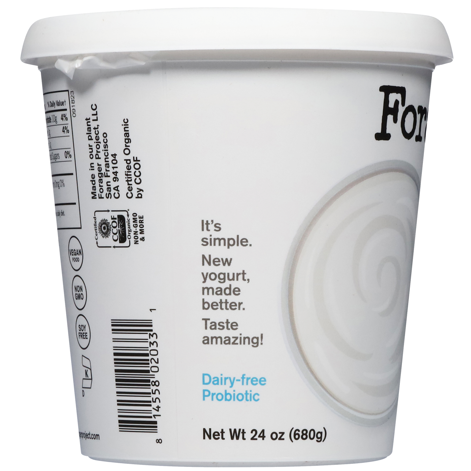 slide 3 of 5, Forager Project Dairy-Free Organic Unsweetened Plain Cashewmilk Yogurt 24 oz, 24 fl oz