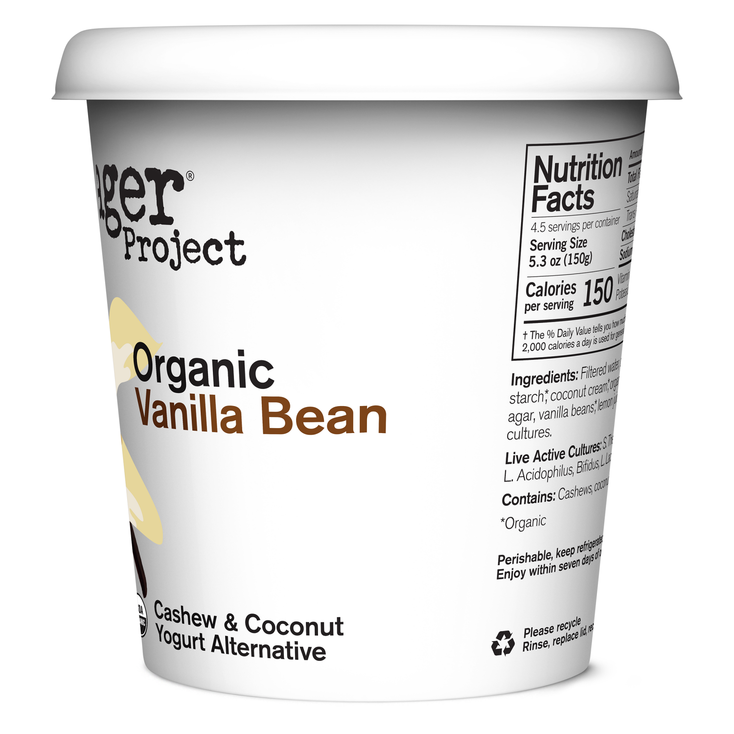 slide 5 of 5, Forager Project Organic Dairy-Free Cashewmilk Vanilla Bean Yogurt 24 oz, 24 oz
