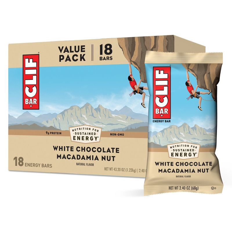 slide 3 of 9, CLIF Bar White Chocolate Macadamia Nut Energy Bars - 43.2oz/18pk, 43.2 oz, 18 ct