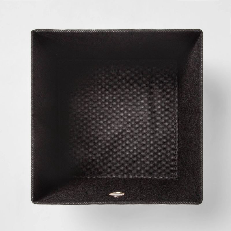 slide 3 of 4, 11" Fabric Cube Storage Bin Black/White Rugby Striped - Room Essentials™: Collapsible, Lightweight, No Assembly Required, 1 ct