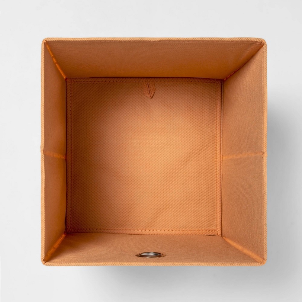 slide 4 of 4, 11" Fabric Cube Storage Bin Sun Orange Scatter Dot - Room Essentials, 1 ct