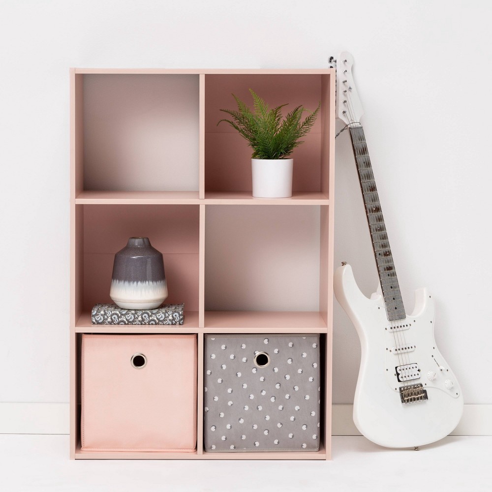 slide 4 of 4, 11" Fabric Cube Storage Bin Peach Blush - Room Essentials, 1 ct