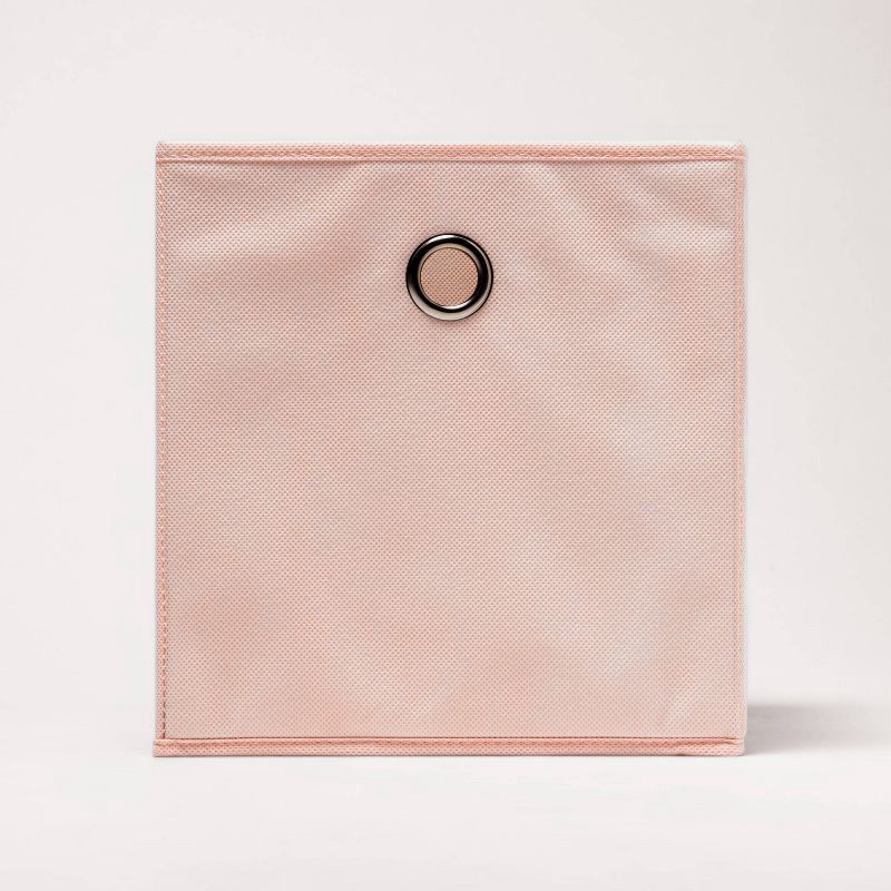 slide 1 of 4, 11" Fabric Cube Storage Bin Peach Blush - Room Essentials™, 1 ct