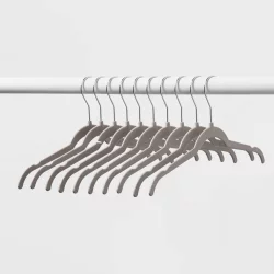 10pk Thin Plastic Hangers Gray - Brightroom 10 ct