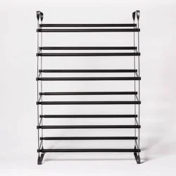 Expandable Shoe Shelf - Room Essentials™: Freestanding Steel Shoe Rack, Holds 30 Pairs, Gray, Closet Organizer