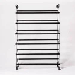 Expandable Shoe Shelf - Room Essentials™: Freestanding Steel Shoe Rack, Holds 30 Pairs, Gray, Closet Organizer