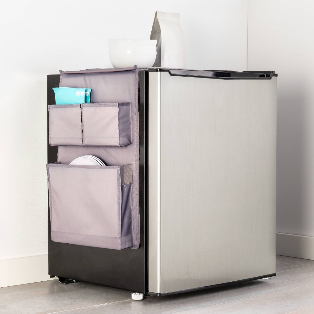 slide 2 of 4, Fridge Caddy Gray 210D Recycled polyester with Mesh - Room Essentials, 1 ct