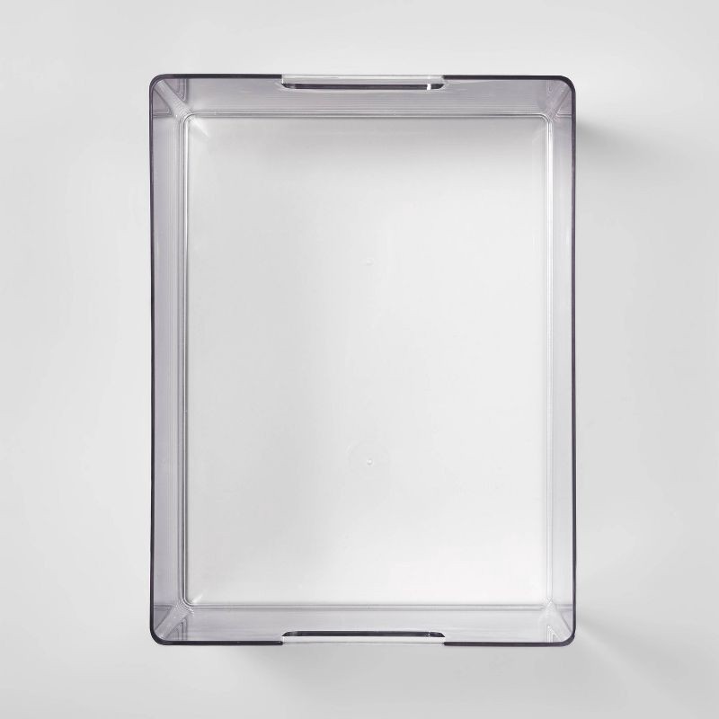 slide 3 of 6, Large Bathroom Organizer Bin with Handles Clear - Brightroom™: PETG, 6.5" Height, 12" Depth, 9" Width, Organizing Bin, 1 ct