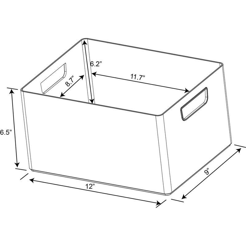 slide 6 of 6, Large Bathroom Organizer Bin with Handles Clear - Brightroom™: PETG, 6.5" Height, 12" Depth, 9" Width, Organizing Bin, 1 ct