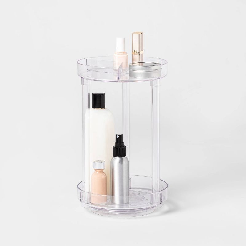 slide 3 of 6, Spinning Turntable Makeup Organizer Clear - Brightroom™: Skincare & Vanity Organizer for Bathroom, 1 ct