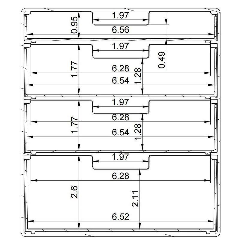 slide 5 of 6, 4 Drawer Stackable Countertop Organizer Clear - Brightroom™: Bathroom & Makeup Organizer, PETG Material, 8.02" Height, 1 ct