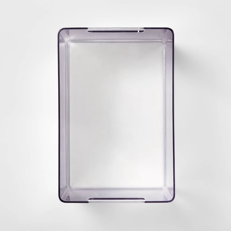 slide 3 of 6, Medium Bathroom Organizer Bin with Handles Clear - Brightroom™: PETG, 6.5" Height, 9" Depth, 6" Width, Organizing Bin, 1 ct