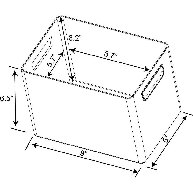 slide 6 of 6, Medium Bathroom Organizer Bin with Handles Clear - Brightroom™: PETG, 6.5" Height, 9" Depth, 6" Width, Organizing Bin, 1 ct