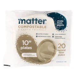 Matter Compostable Fiber Disposable Plates 10" - Natural - 20ct