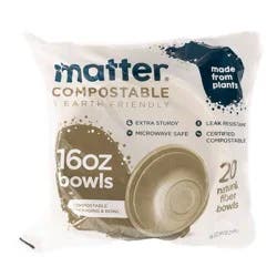 Matter Compostable Fiber Disposable Bowls - Natural - 16oz/20ct