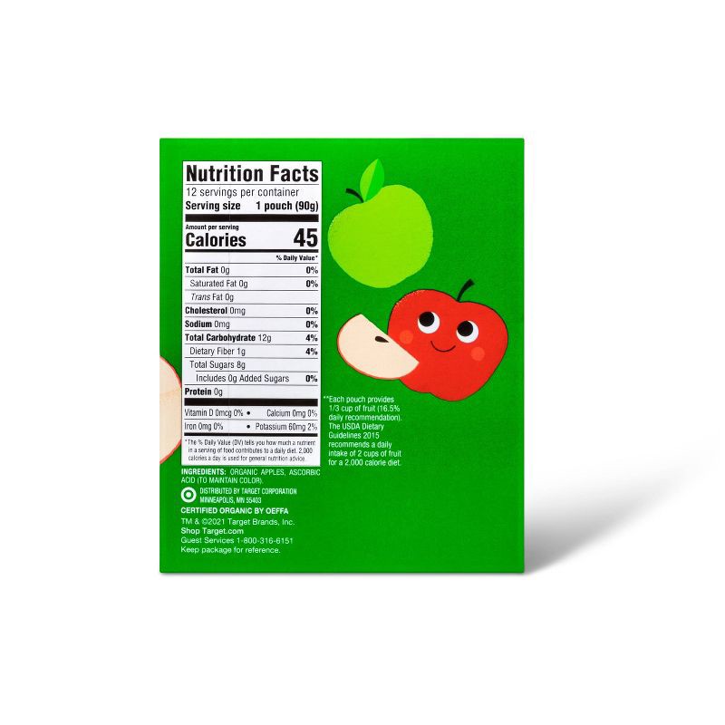 slide 2 of 4, Organic Applesauce Pouches - Unsweetened Apple - 12ct - Good & Gather™, 12 ct