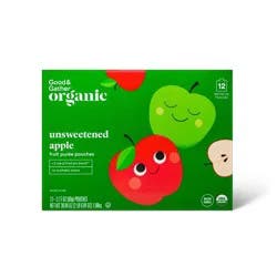 Organic Applesauce Pouches - Unsweetened Apple - 12ct - Good & Gather™