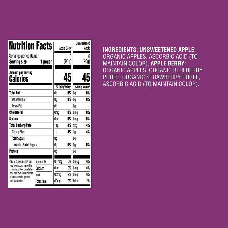 slide 6 of 6, Organic Applesauce Pouches - Apple & Apple Berry - 12ct - Good & Gather™, 12 ct