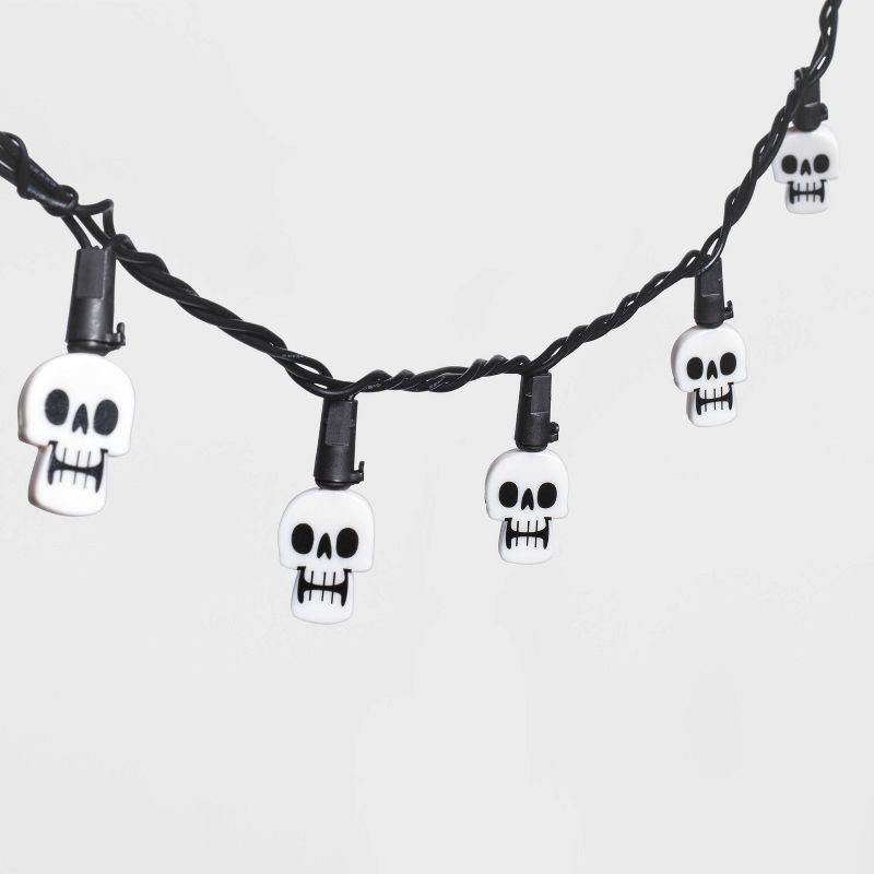 slide 4 of 4, 20ct LED Skull Halloween String Lights - Hyde & EEK! Boutique™, 20 ct