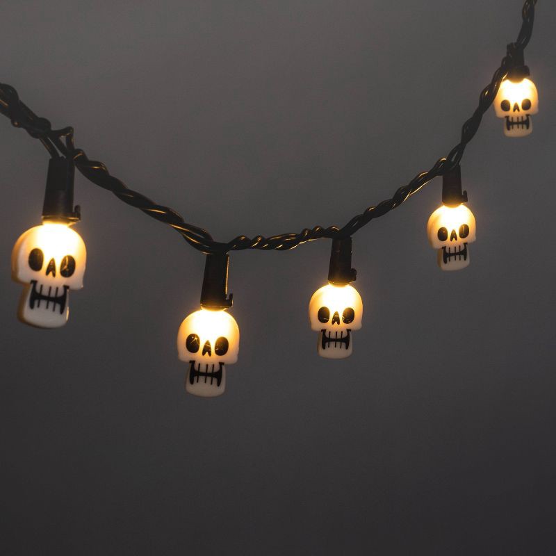 slide 1 of 4, 20ct LED Skull Halloween String Lights - Hyde & EEK! Boutique™, 20 ct
