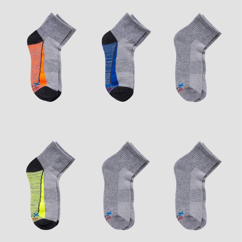 slide 1 of 3, Hanes Premium Boys' 6pk Ankle Socks - Colors May Vary L, 6 ct