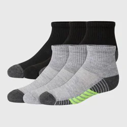 Hanes Premium Hanes Moves Premium Boys' 6pk Ankle Athletic Socks - Colors May Vary M