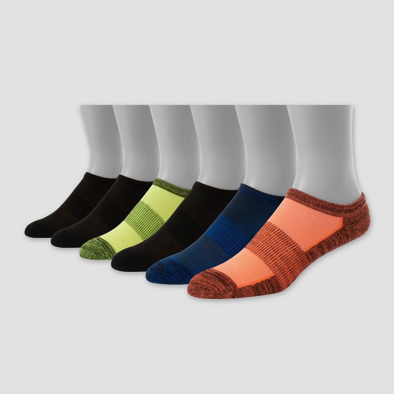 slide 2 of 3, Hanes Premium Boys' 6pk No Show Socks - Colors May Vary L, 6 ct