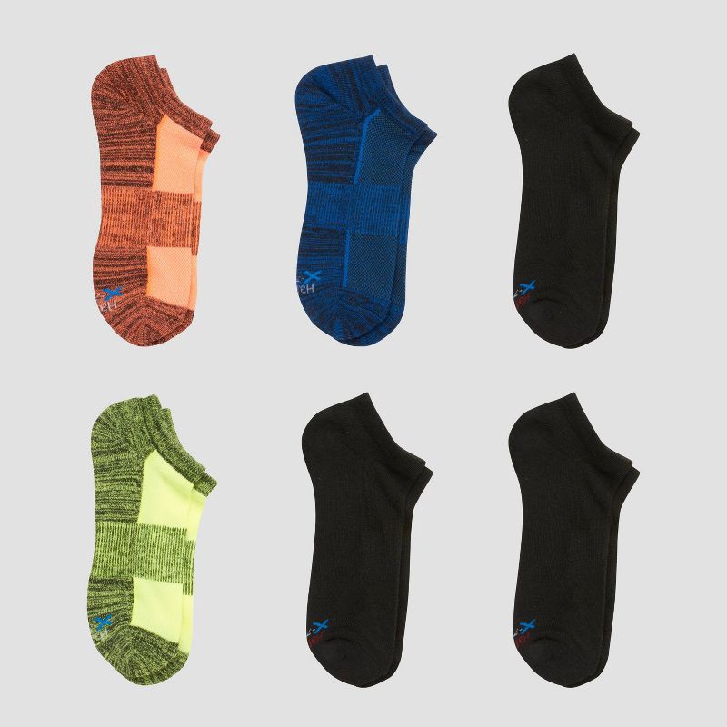 slide 1 of 3, Hanes Premium Boys' 6pk No Show Socks - Colors May Vary L, 6 ct