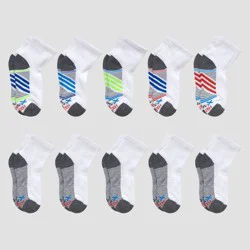 Hanes Premium Hanes Boys' 10pk Premium Ankle Athletic Socks - White S: Moisture Wicking, Tagless, Lightweight Knit
