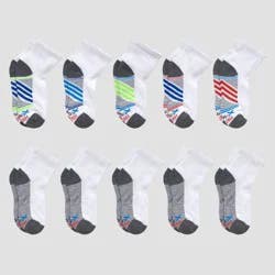 Hanes Premium Hanes Boys' 10pk Premium Ankle Athletic Socks - White M