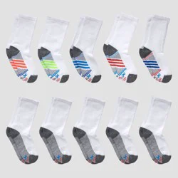 Hanes Premium Hanes Boys' 10pk Premium Crew Socks - White S