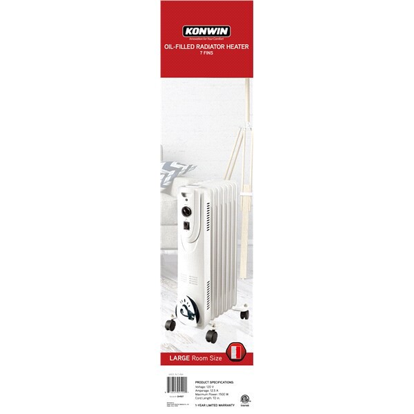 slide 4 of 5, Konwin Oil Filled Radiator Heater, 1 ct