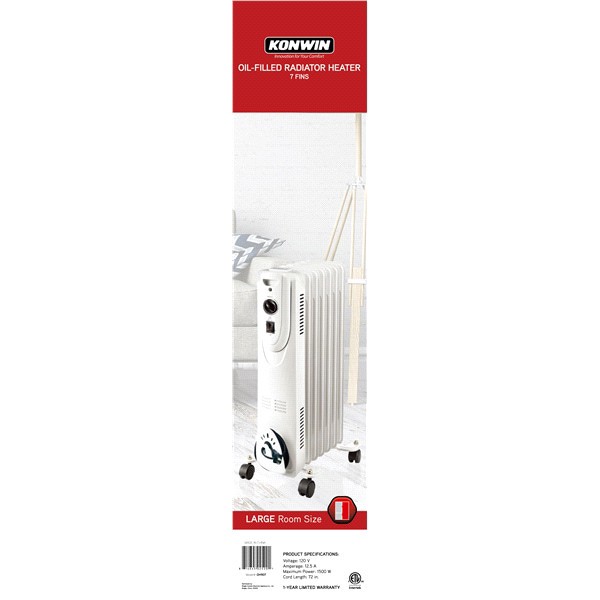slide 4 of 5, Konwin Oil Filled Radiator Heater, 1 ct