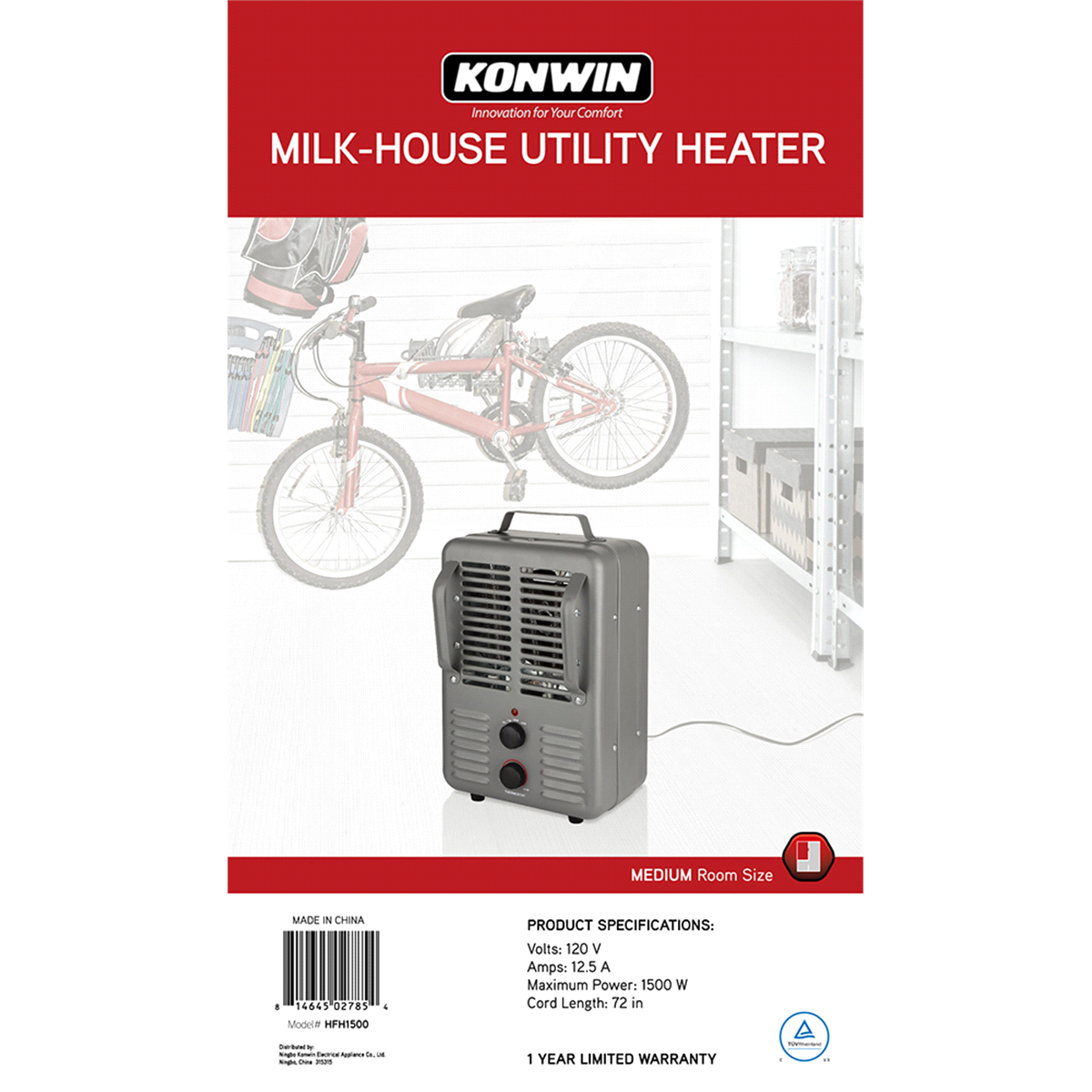 slide 2 of 5, Konwin Milk House Heater, 1 ct