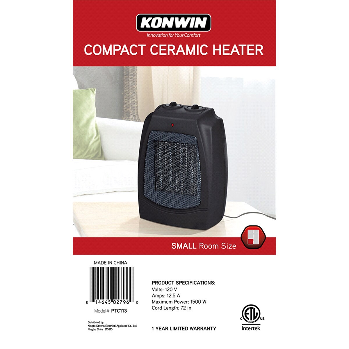 slide 2 of 2, Konwin Personal Ceramic Heater, 1 ct