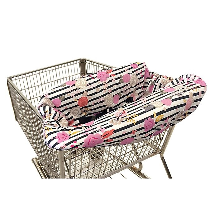 slide 1 of 5, Itzy Ritzy Ritzy Sitzy Shopping Cart and High Chair Cover - Floral Stripe, 1 ct