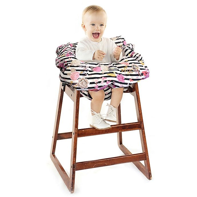 slide 4 of 5, Itzy Ritzy Ritzy Sitzy Shopping Cart and High Chair Cover - Floral Stripe, 1 ct