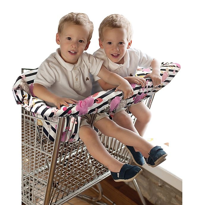 slide 5 of 5, Itzy Ritzy Ritzy Sitzy Shopping Cart and High Chair Cover - Floral Stripe, 1 ct