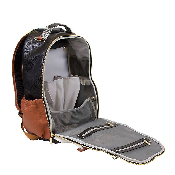 slide 3 of 5, Itzy Ritzy Boss Diaper Bag Backpack - Coffee/Cream, 1 ct