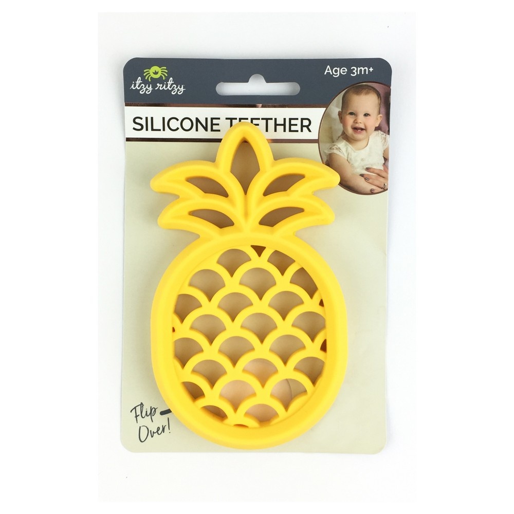 slide 2 of 3, Itzy Ritzy Silicone Pineapple Teether - Yellow, 1 ct