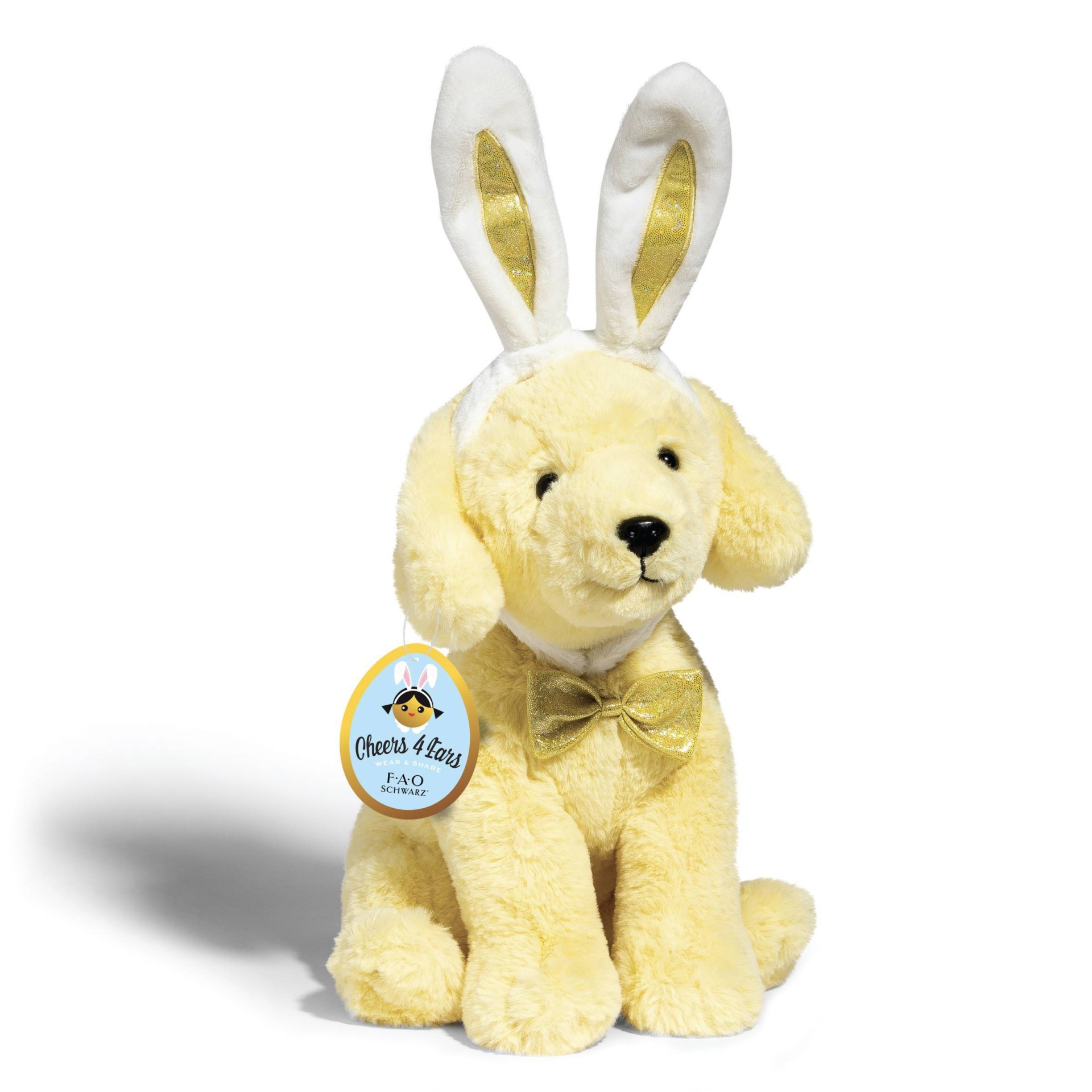 slide 1 of 5, FAO Schwarz Toy Plush Yellow Labrador Easter with Bunny Ears, 1 ct