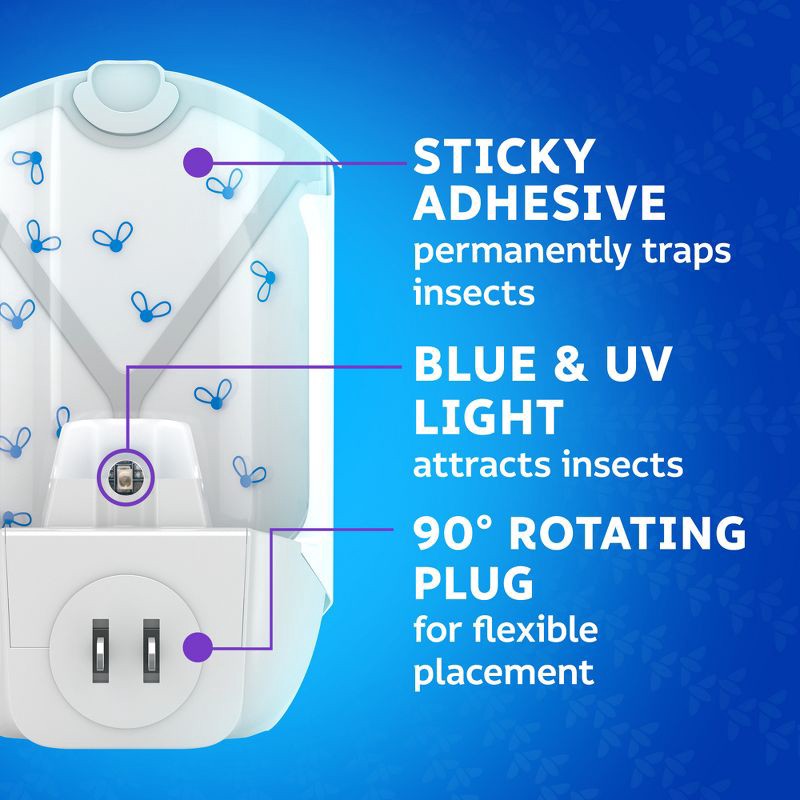 slide 9 of 12, Zevo Indoor Flying Insect Trap for Fruit flies, Gnats, and House Flies (1 Plug-In Base + 1 Refill Cartridge), 1 ct